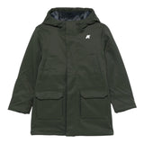 K-WAY giubbino tinta unita modello lungo con cappuccio Verde per Bambino K1128HW VERDE K-WAY 