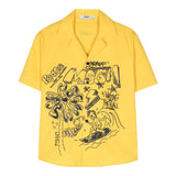 Msgm Hemd Halbarm Einfarbig Mit Kontrastdruck Gelb Für Jungen