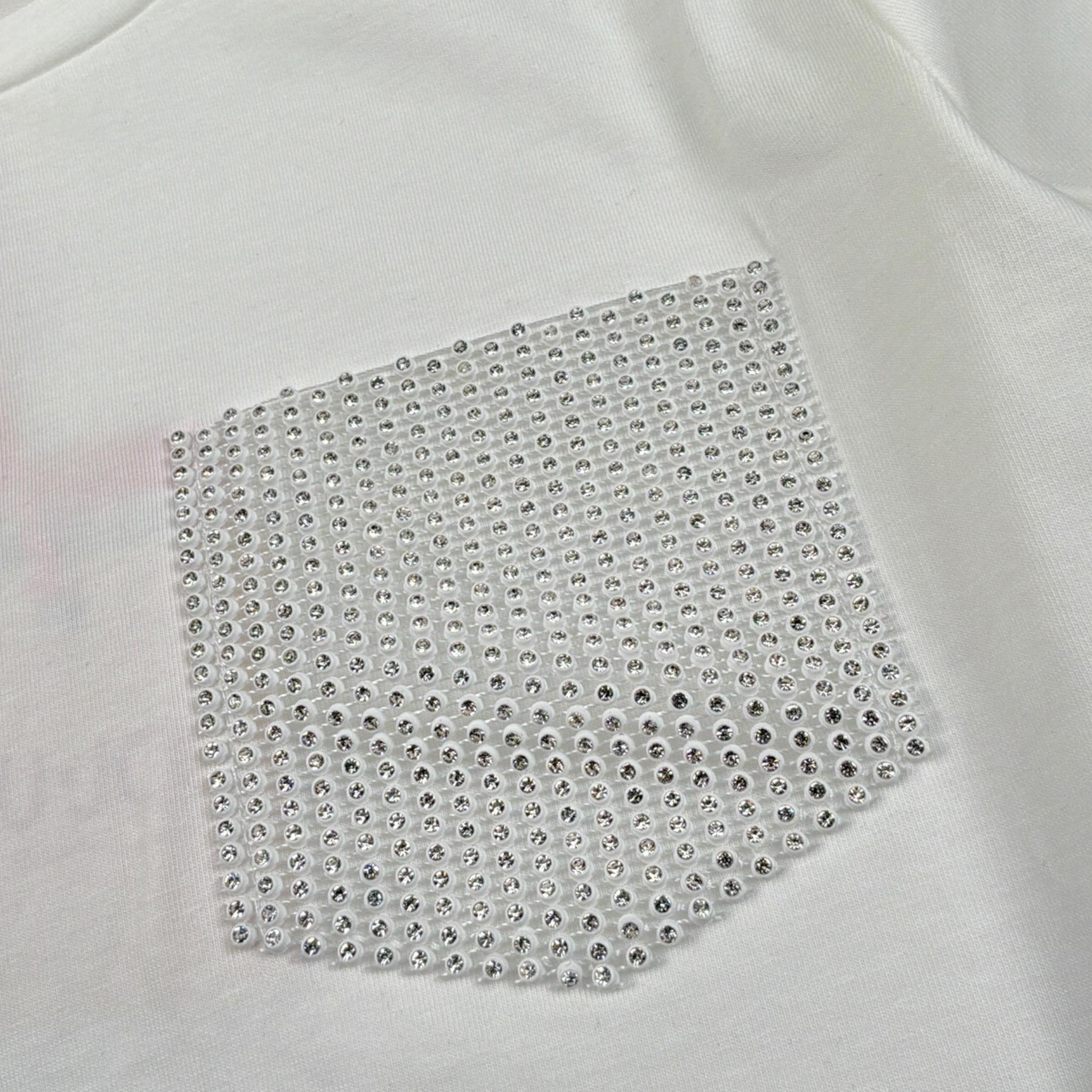 Liu Jo Shirt tinta unita con Brillantini Bianco per Bambina GF4185 BIANCO LIU JO 