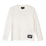 EMPORIO ARMANI shirt girocollo tinta unita con stampa Bianco per Bambino 6D4DJ444 BIANCO EMPORIO ARMANI 