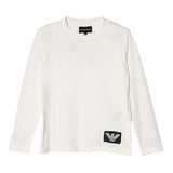 EMPORIO ARMANI shirt girocollo tinta unita con stampa Bianco per Bambino 6D4DJ444 BIANCO EMPORIO ARMANI 