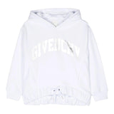 GIVENCHY felpa chiusa con cappuccio tinta unita con logo Bianco per Bambina H15348 BIANCO GIVENCHY 