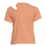 Vicolo T-Shirt Streifenmuster zweifarbig orange für Mädchen