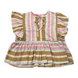 Kaos Top Tricolore con Fantasia A Righe per Bambina KS130 ROSA KAOS 