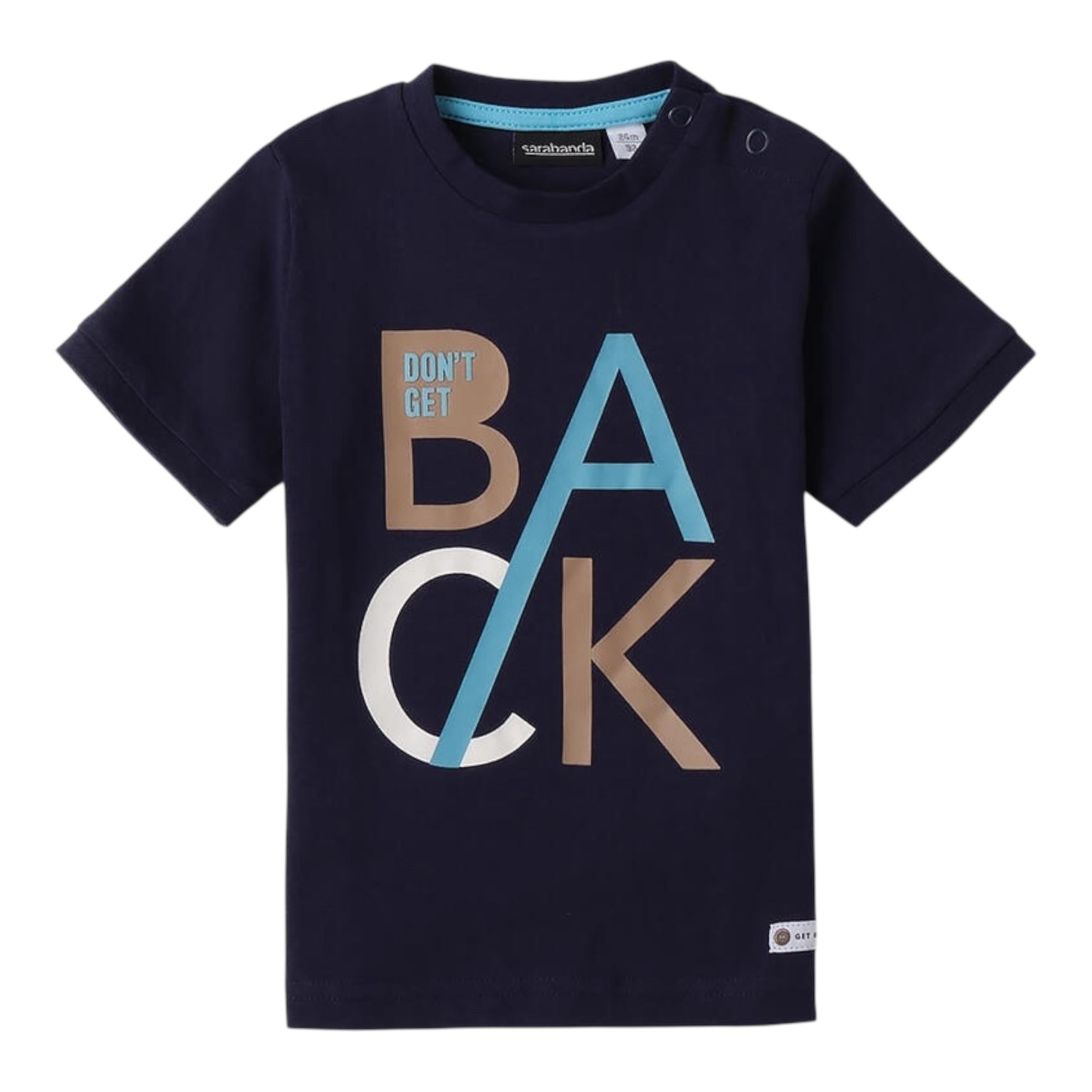 Sarabanda T-Shirt Tinta Unita con Stampa per Neonato 0B138 BLU SARABANDA 
