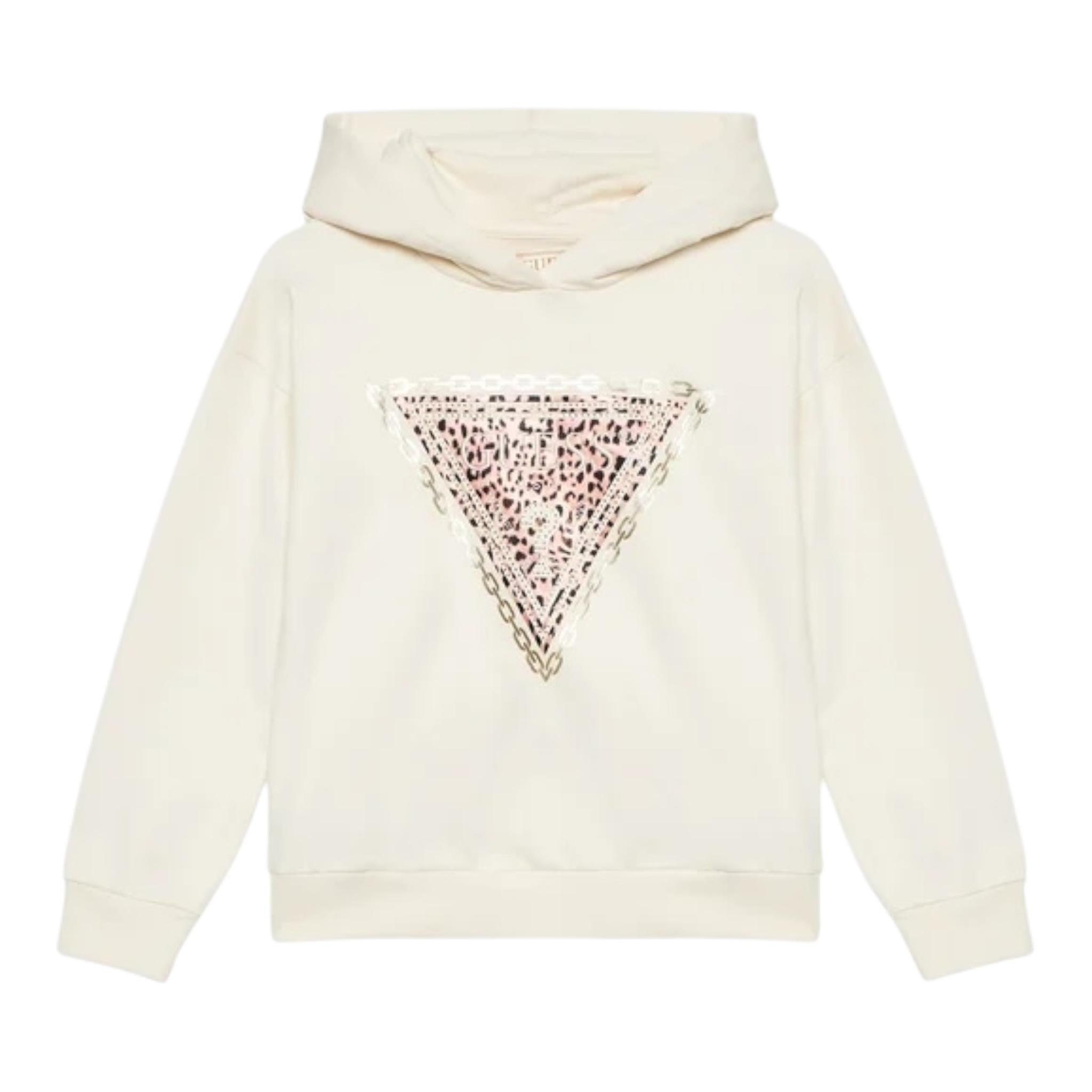 GUESS felpa tinta unita con cappuccio e stampa Panna per Bambina J4BQ08KAX74 PANNA GUESS 