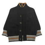 TRUSSARDI cardigan tinta unita cn profil in contrasto Nero per Neonato TIA25077MA NERO TRUSSARDI 