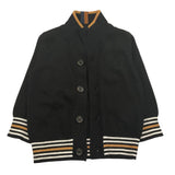 TRUSSARDI cardigan tinta unita cn profil in contrasto Nero per Neonato TIA25077MA NERO TRUSSARDI 