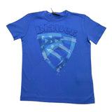 Blauer – Einfarbiges T-Shirt mit Rundhalsausschnitt und Kobaltdruck für Neugeborene