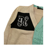DANIELE ALESSANDRINI cardigan tricolore scollo a v  Beige per Bambino 1231W000833 BEIGE DANIELE ALESSANDRINI 