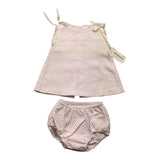 Valentina Bebes Set Einfarbiges Ärmelloses Kleid - Rosa Culotte Für Baby Mädchen