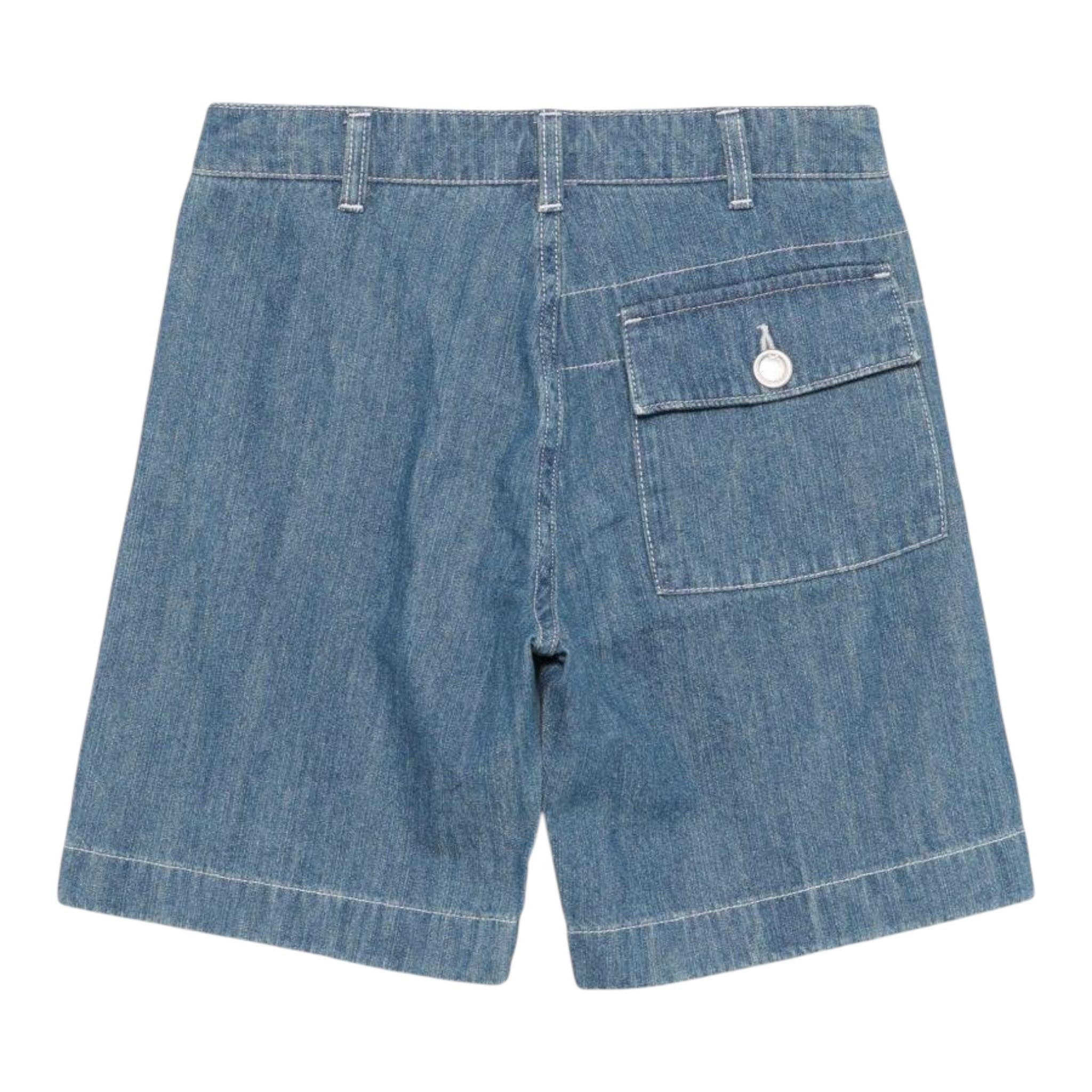 C.P. Company Bermuda tinta unita In Denim Blu per Bambino CUQ00AXX BLU C.P. COMPANY 