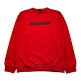 Daniele Alessandrini Rundhals-Sweatshirt, einfarbig, mit rotem Aufdruck für Jungen
