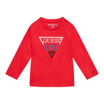 GUESS shirt girocollo tinta unita ocn logo Rosso per Neonato N4YI36K8HM4NX ROSSO GUESS 