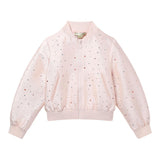 Stella Mccartney – Sweatshirt mit Reißverschluss und rosa Applikationen für Mädchen