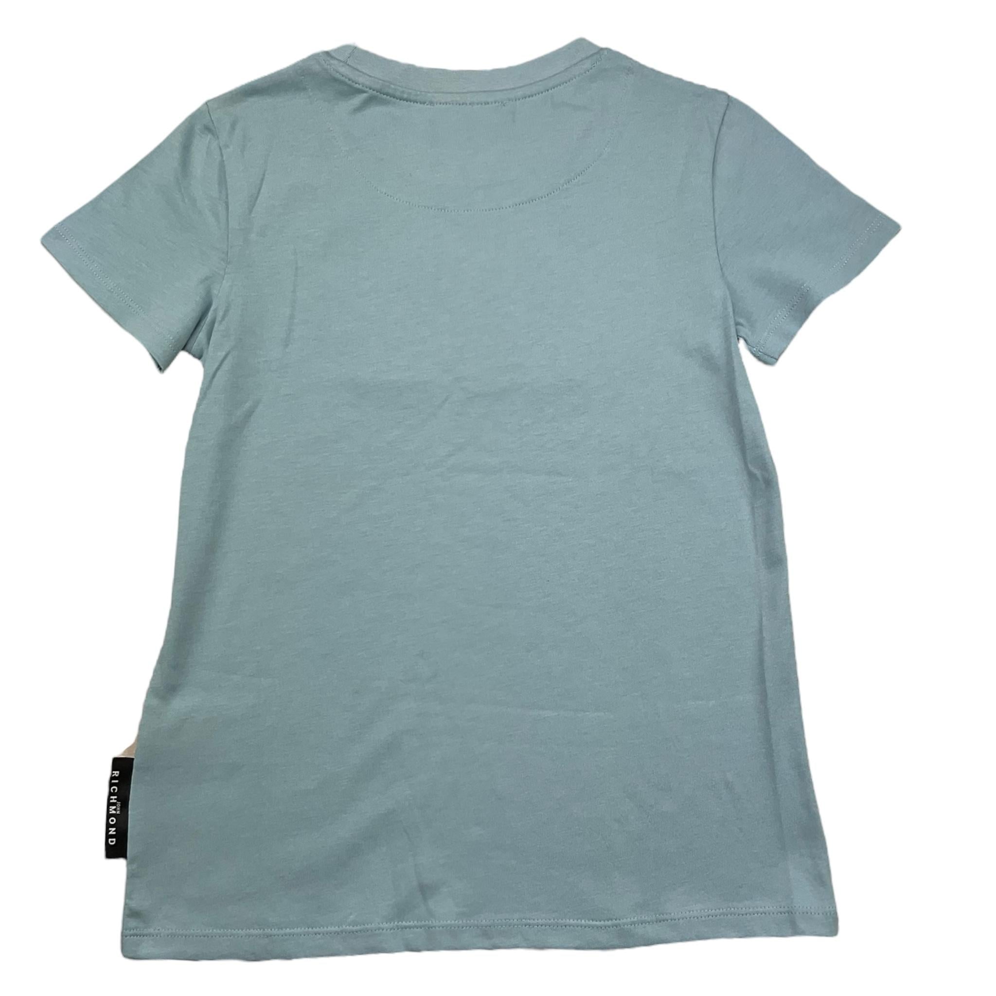 JOHN RICHMOND t-shirt girocollo tinta unita con stampa in contrasto Azzurro per Bambina RGA25009TS AZZURRO JOHN RICHMOND 