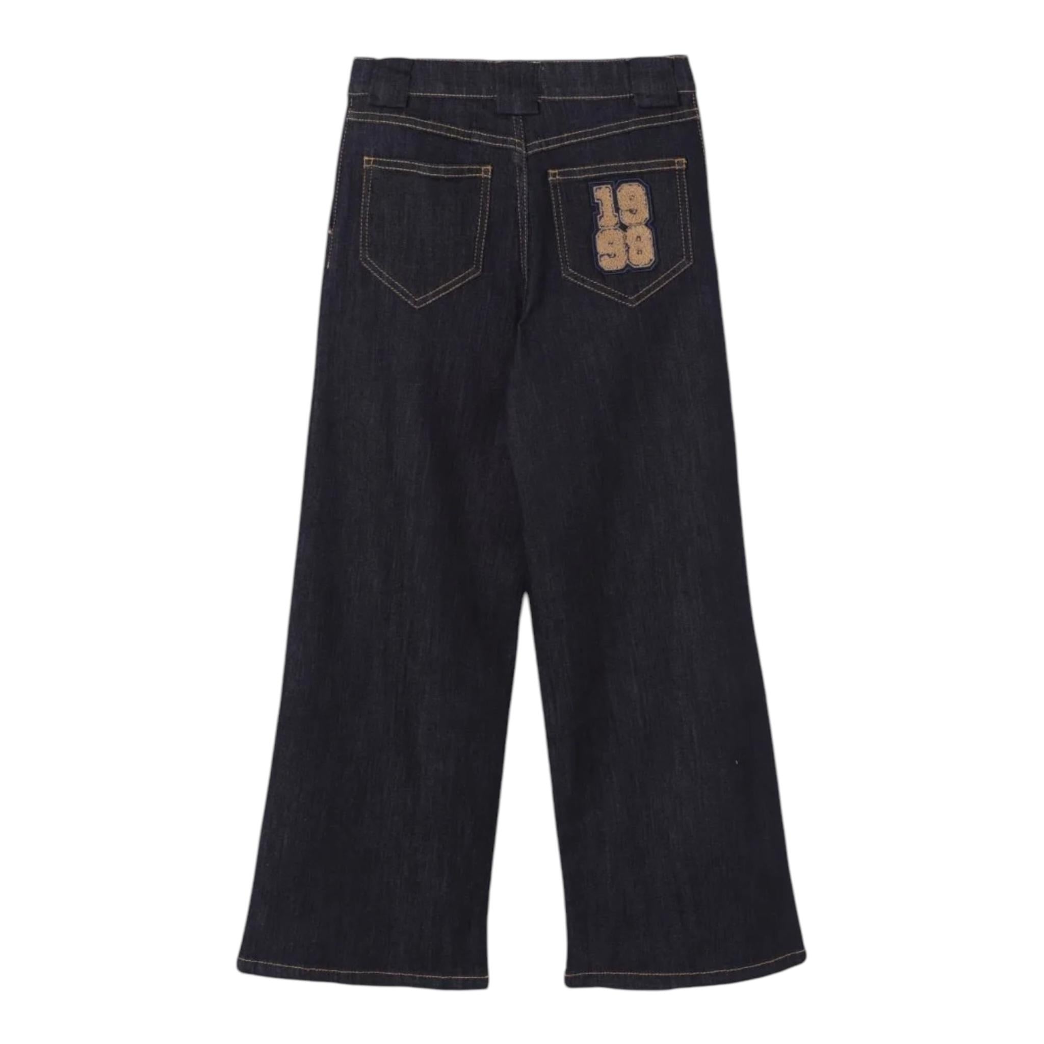 ELISABETTA FRANCHI jeans tinta unita modello palazzo con tasche america Blu per Bambina EFPA256 BLU ELISABETTA FRANCHI 