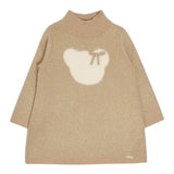 LIU JO abito in maglia collo alto tinta unita con stampa Sabbia per Bambina KF4071XJ SABBIA LIU JO 