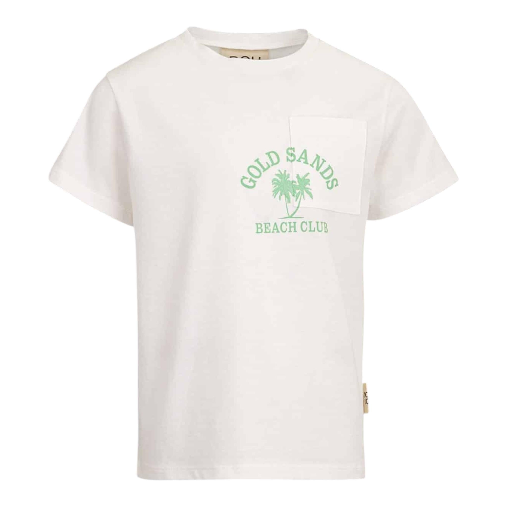 Dou Dou T-Shirt Girocollo Tinta Unita con Stampa per Bambino DW8P21 BIANCO DOU DOU 