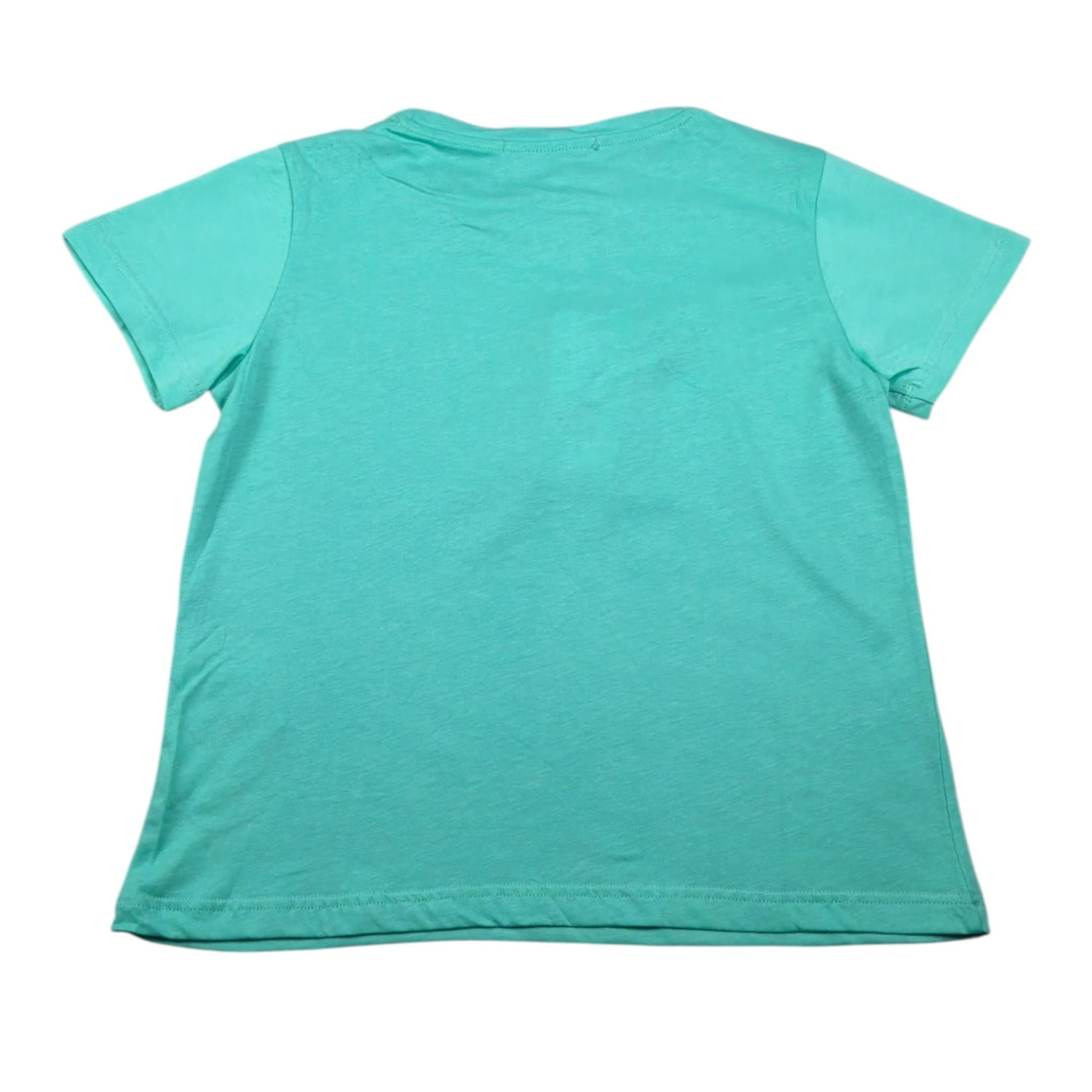 Hinnominate T-Shirt Girocollo tinta unita con Stampe Verde Acqua per Bambina 3646M0085 VERDE ACQUA HINNOMINATE 