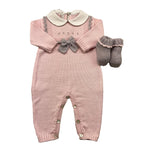 BABY LORD tutina manica lunga tinta unita con babbucce Rosa per Neonata 342 ROSA BABY LORD 