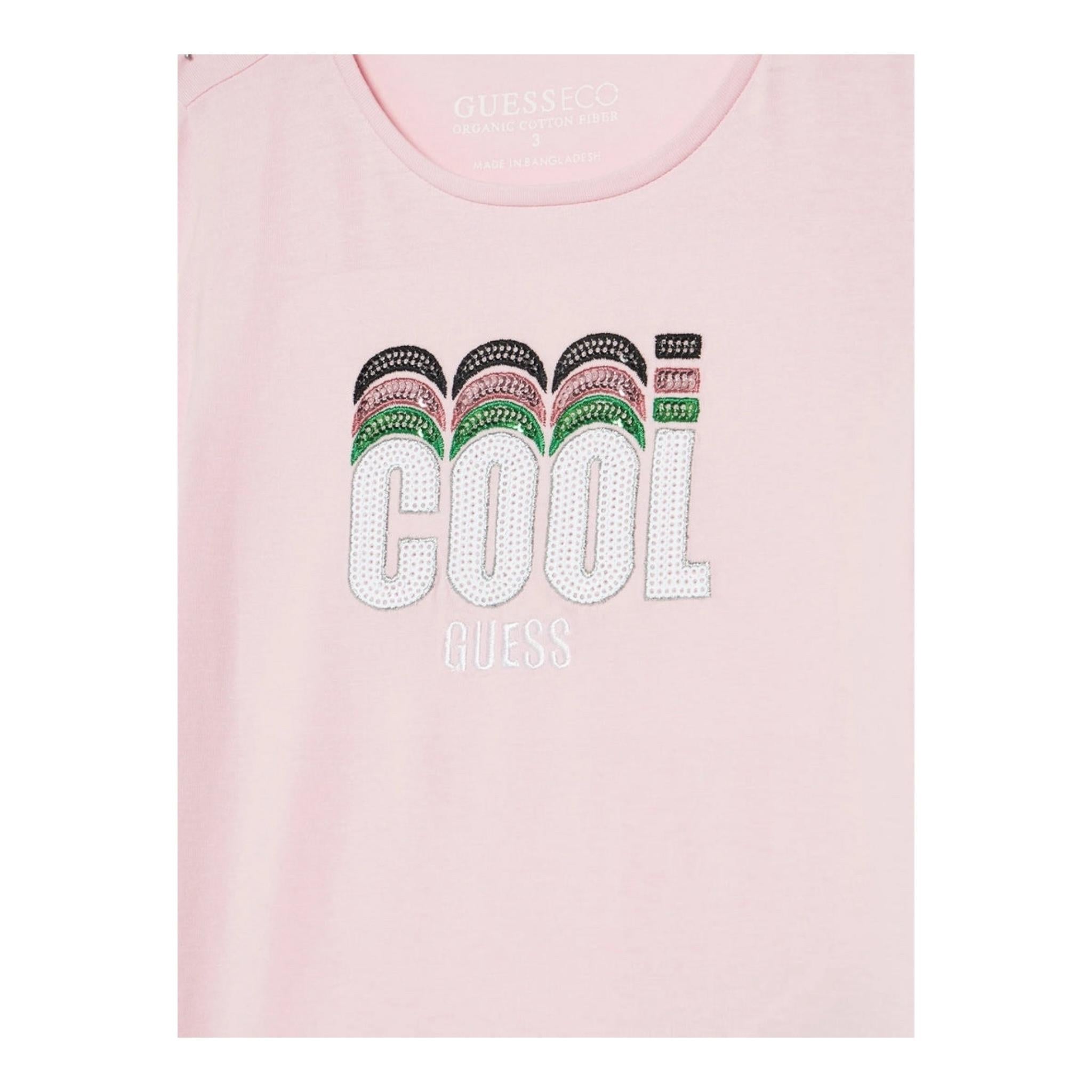 Guess T-Shirt Tinta Unita con Stampa per Neonata K5RI17K6YW4N ROSA GUESS 