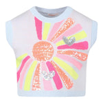Billieblush Maglia Giromanica Tinta Unita con Paillettes per Bambina U20932 AZZURRO BillIEBLUSH 