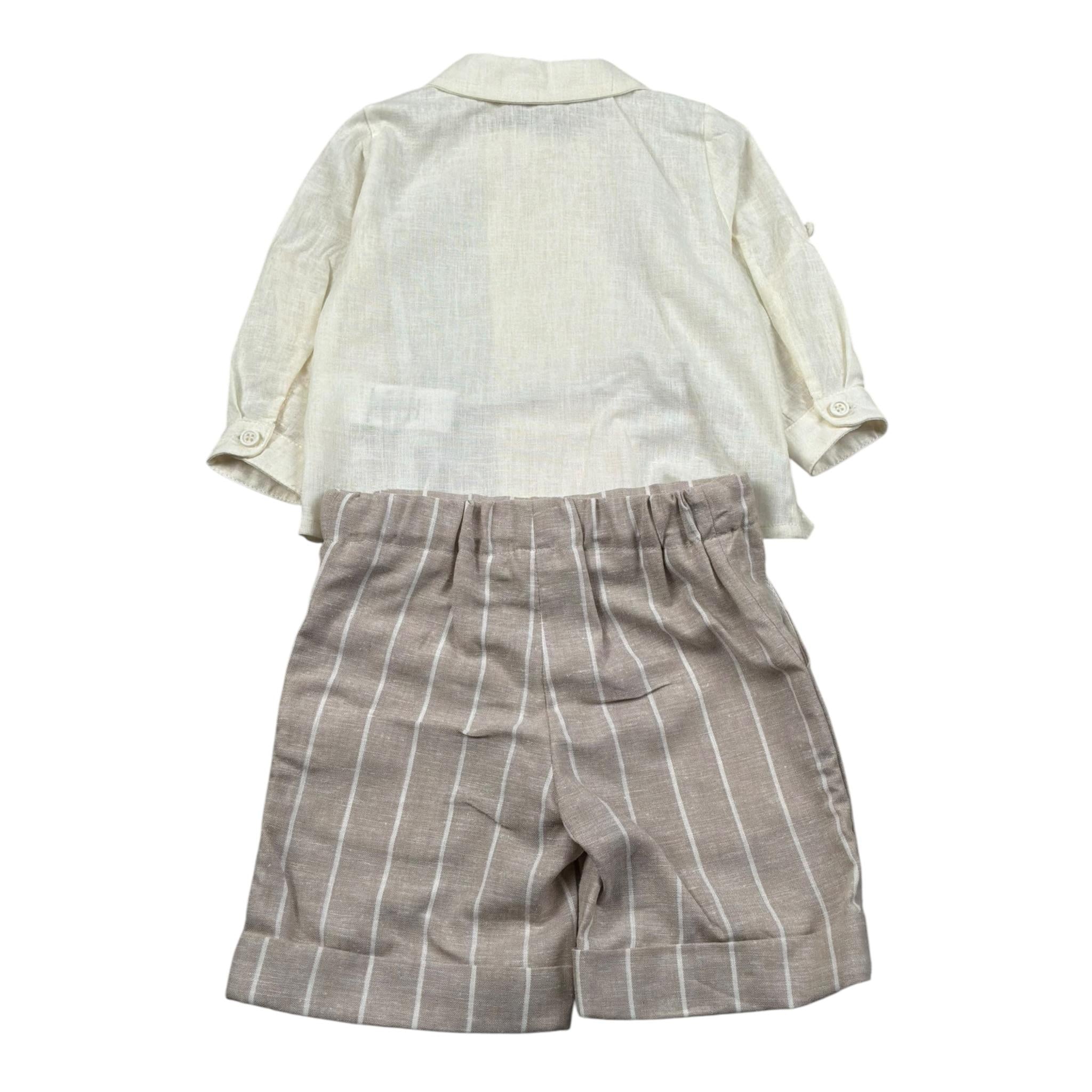 Pure Firenze Completo 2 Pezzi Camicia-Bermuda per Neonato PC03310 BEIGE PURE FIRENZE 