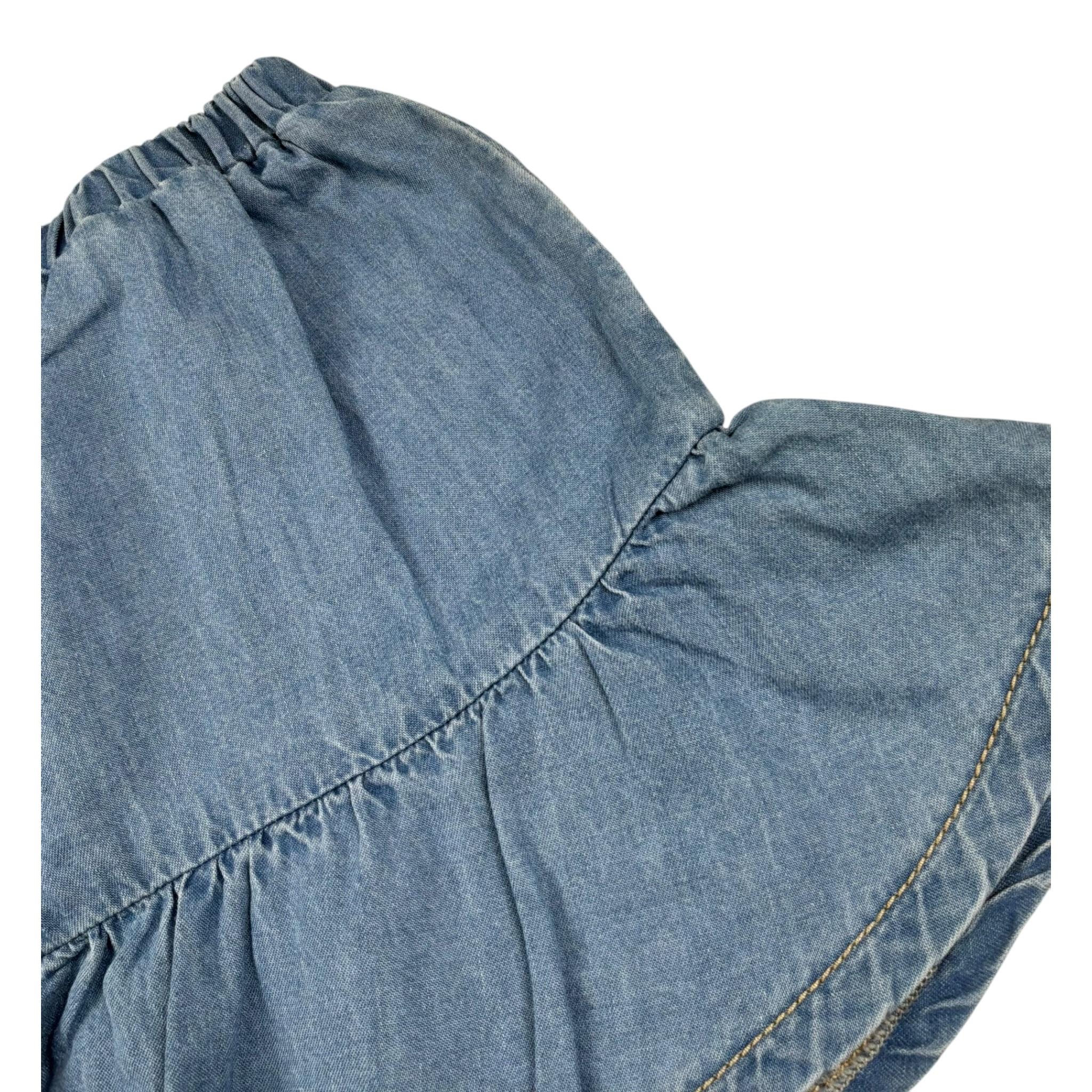 Marc Ellis Gonna In Denim Tinta Unita con Logo per Neonata JMNSK16792 AZZURRO MARC ELLIS 