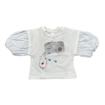 Miss Grant T-Shirt Girocollo tinta unita con Stampa Bianco per Bambina MG1235 BIANCO MISS GRANT 