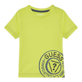 Guess T-Shirt Girocollo Tinta Unita con Stampa per Neonato N5RI15K8HM4X VERDE GUESS 