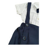 Barcellino Completo 3 Pezzi Camicia-Salopette-Papillon per Neonato 120703 BIANCO/BLU BARCELLINO 