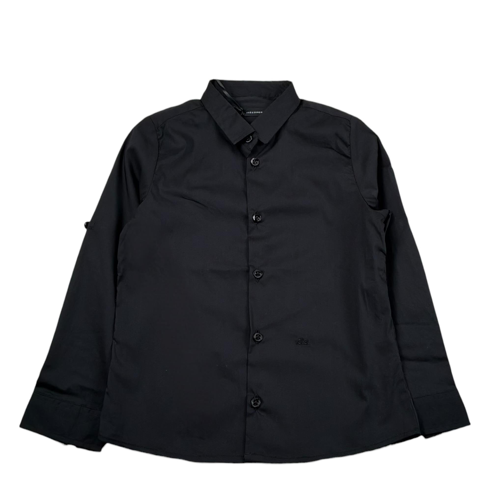 Daniele Alessandrini Camicia Manica Lunga Tinta Unita con Stampa per Bambino 1295C0306 NERO DANIELE ALESSANDRINI 