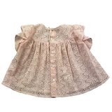 Little Bear Rosa perforiertes einfarbiges Halbarm-Shirt für Baby Mädchen