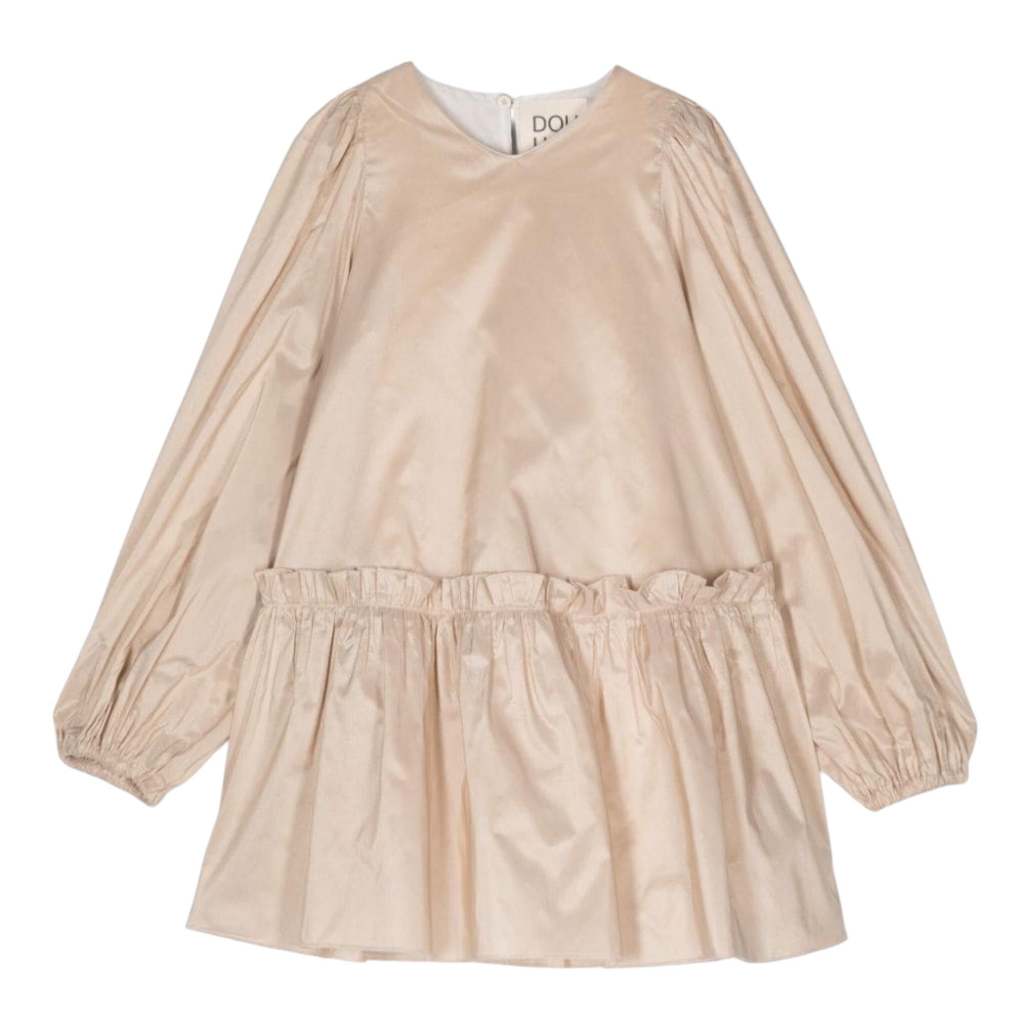 DOU DOU abito manica lunga tinta unita Beige per Bambina DV1B00X BEIGE DOU DOU 