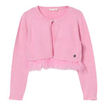 Liu Jo Cardigan Tinta Unita con Applicazioni Piume per Bambina KA5128 ROSA LIU JO 