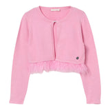 Liu Jo Cardigan Tinta Unita con Applicazioni Piume per Bambina KA5128 ROSA LIU JO 