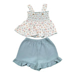 Babidu Completo 2 Pezzi Top-Short Bicolore  per Bambina 42408 BIANCO/VERDE BABIDU 