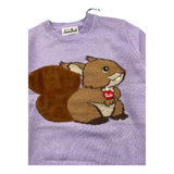 SAINT BARTH maglia girocollo tinta unita con stampa Lilla per Bambina SQUIRRELL LILLA SAINT BARTH 