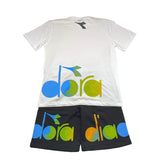 Diadora Complete T-Shirt-Bermuda Two-Tone Weiß/Schwarz für Kinder