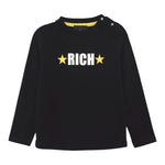 JOHN RICHMOND shirt girocollo tinta unita con stampa Nero per Neonato RIA24063TS NERO JOHN RICHMOND 