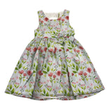 Losan Einfarbiges ärmelloses Kleid mit Blumenmuster in Hellblau für Mädchen