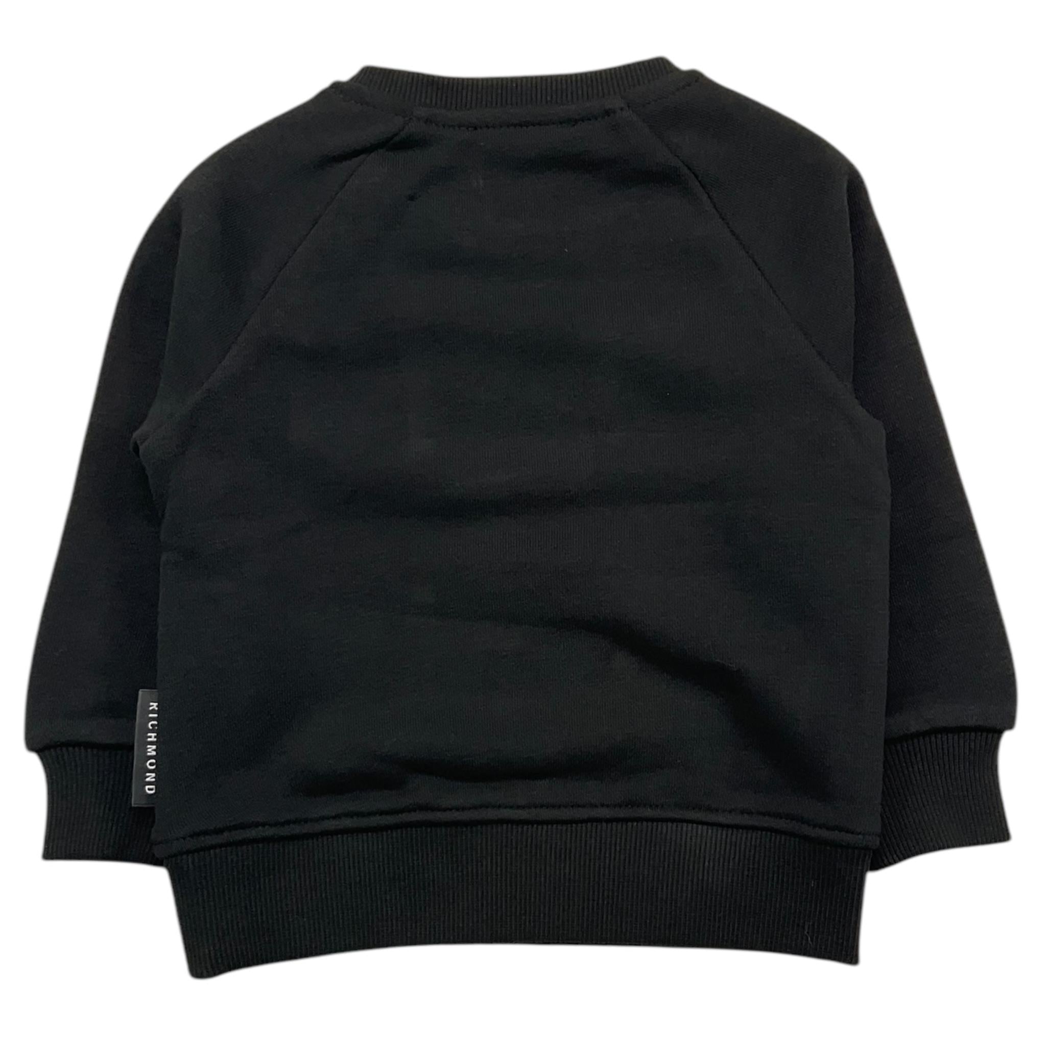 JOHN RICHMOND felpa chiusa girocollo tinta unita cn stampa in contrasto Nero per Neonato RIA25119FE NERO JOHN RICHMOND 