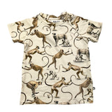 Molo T-Shirt Rundhalsausschnitt Einfarbig mit Affen-Prints Creme für Neugeborene