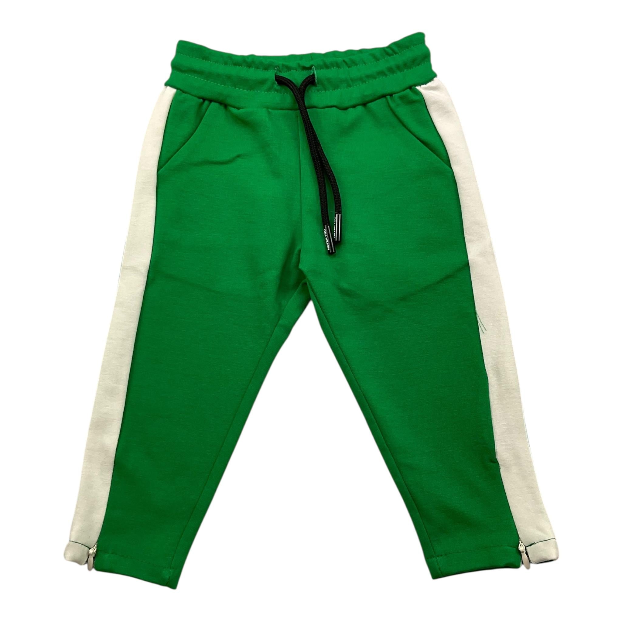 NEVER TOO pantalone bicolore modello tuta con elastico in vita Verde per Neonato NT2174N VERDE NEVER TOO 