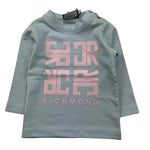 JOHN RICHMOND shirt girocollo tinta unita con stampa in contrasto Azzurro per Neonata RIA25088TS AZZURRO JOHN RICHMOND 