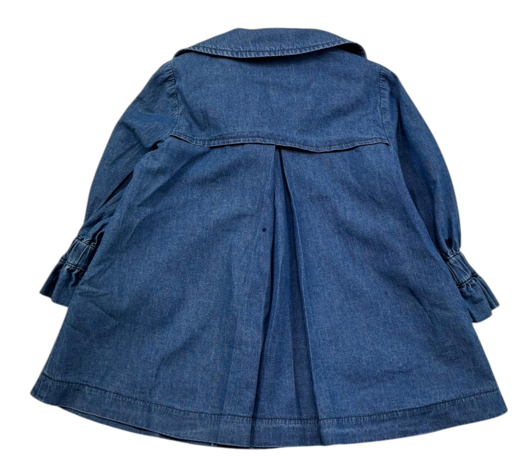 Le Bebe Cappotto In Denim Tinta Unita Doppiopetto per Neonata LBG6423 BLU LE BEBE 