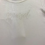 Mimisol T-Shirt Tinta Unita con Logo per Neonata MFTS076 BIANCO MIMISOL 