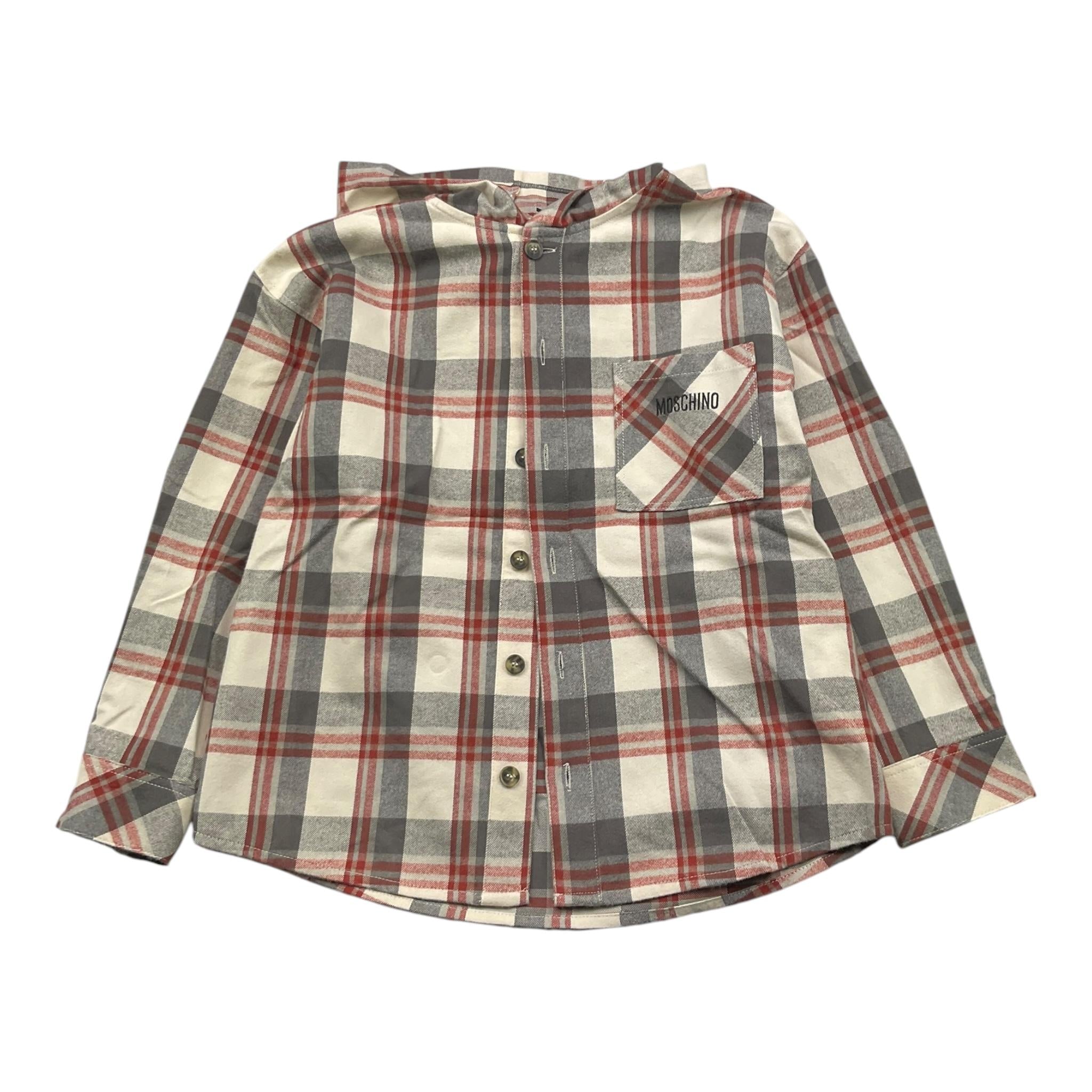 MOSCHINO camicia tinta unita con cappuccio e fantasia quadri Beige per Bambino HUC01R BEIGE MOSCHINO 