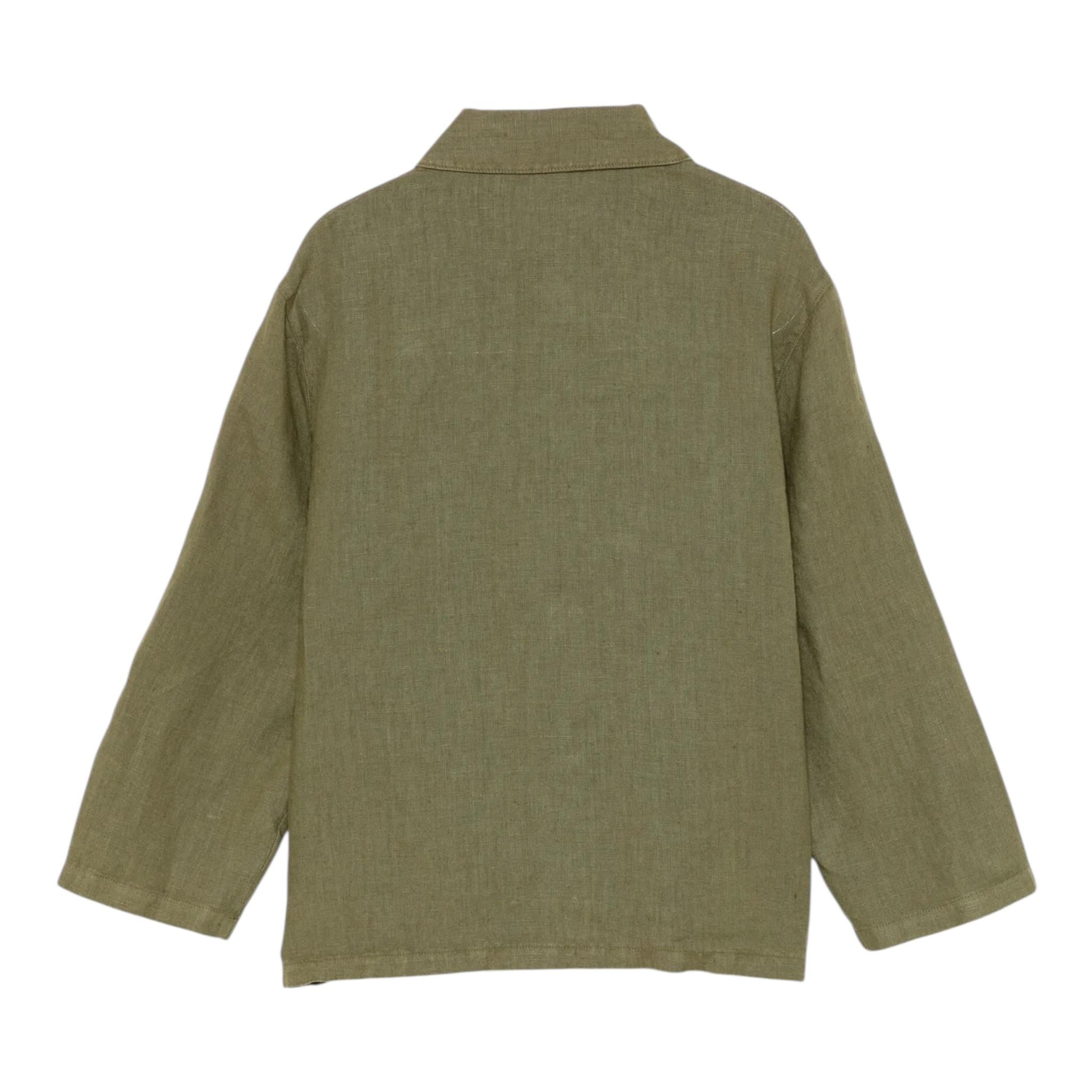 Aspesi Camicia Manica Lunga Tinta Unita per Bambino S25009GCL6000X VERDE ASPESI 